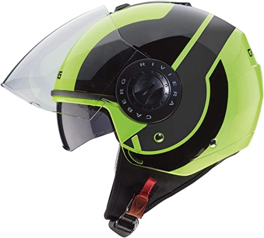 Casco caberg riviera V3 sway jet negro/fluor